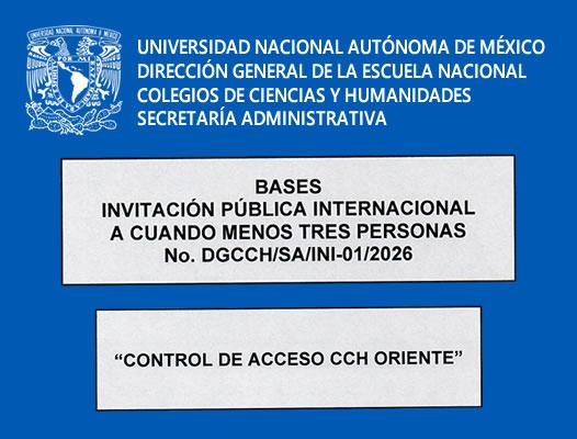 Invitación pública internacional "Control de acceso CCH Oriente"